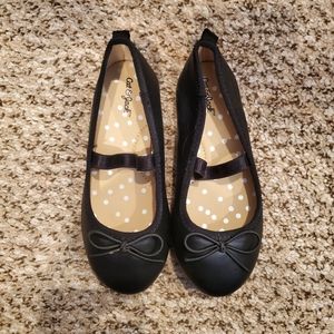 Black Ballet Flat with Bow Detail